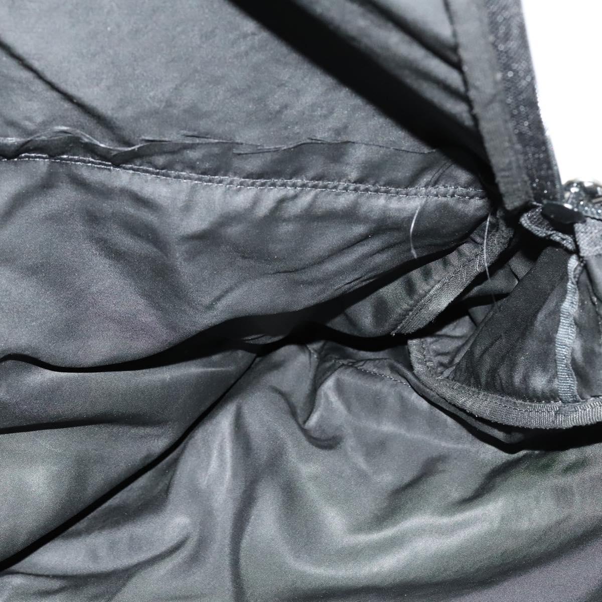 PRADA Garment Cover Nylon Black Silver Auth bs26340