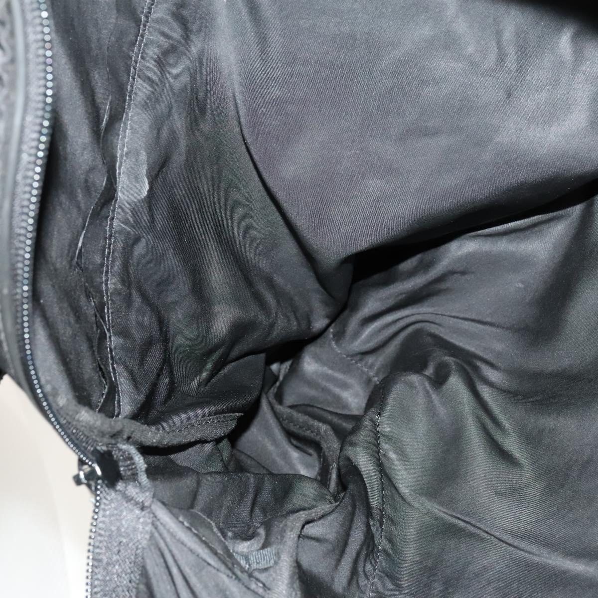 PRADA Garment Cover Nylon Black Silver Auth bs26340