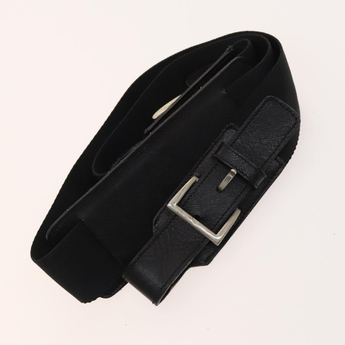 PRADA Garment Cover Nylon Black Silver Auth bs26340