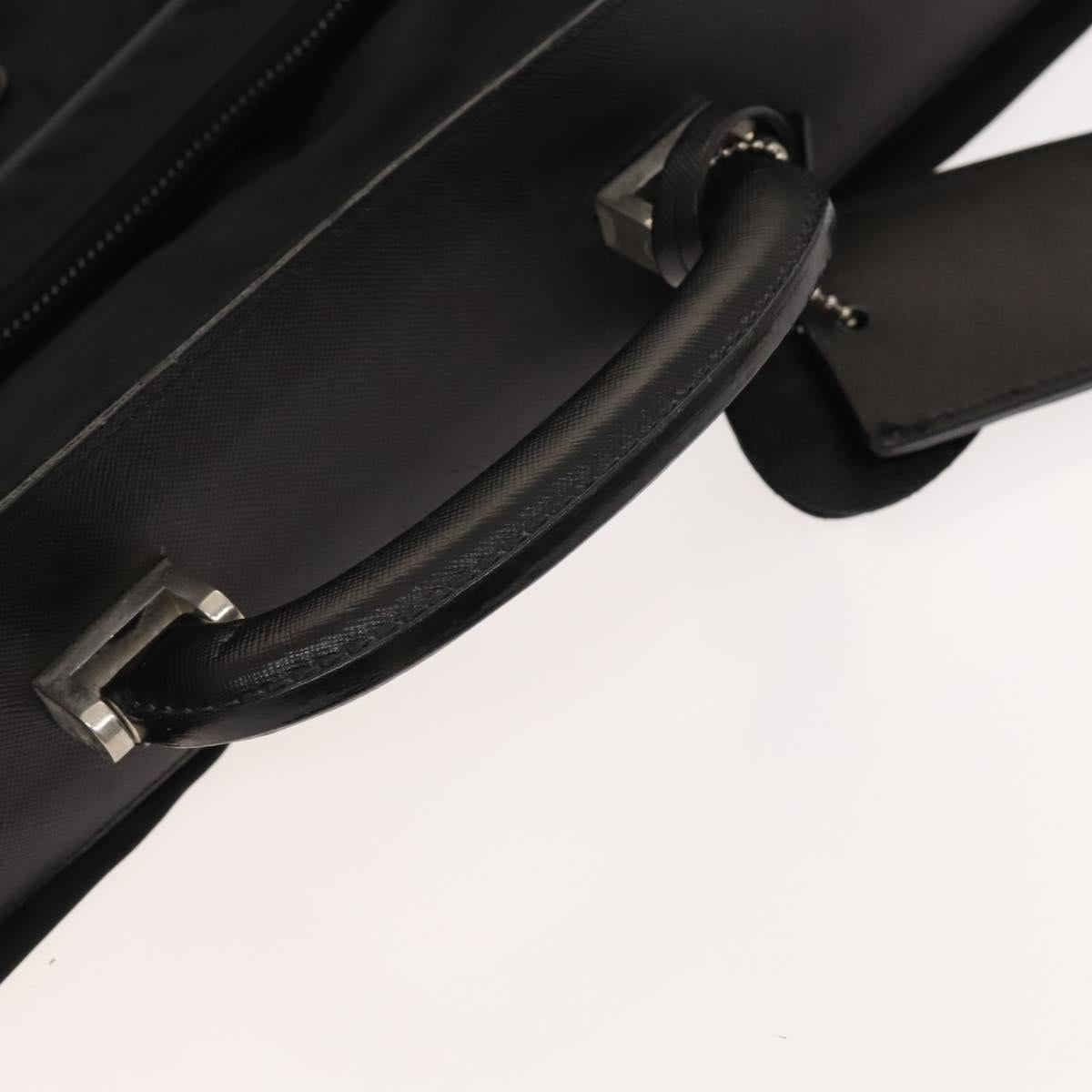 PRADA Garment Cover Nylon Black Silver Auth bs26340