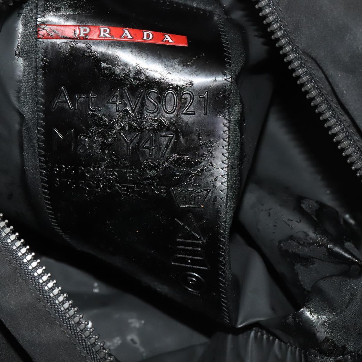 PRADA Sports Boston Bag Nylon Black Silver Auth bs26343