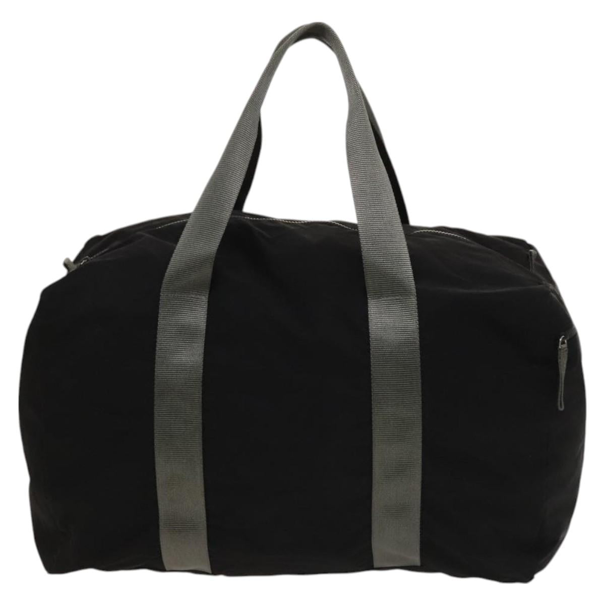 PRADA Sports Boston Bag Nylon Black Silver Auth bs26343