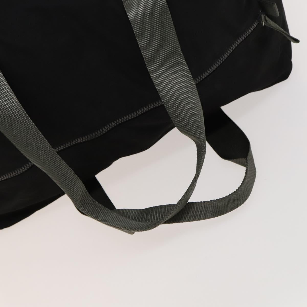 PRADA Sports Boston Bag Nylon Black Silver Auth bs26343