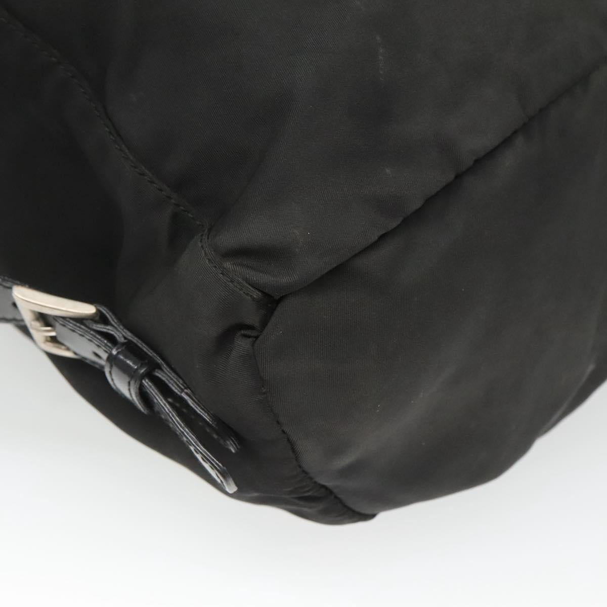 PRADA Backpack Nylon Black Silver Auth bs26345
