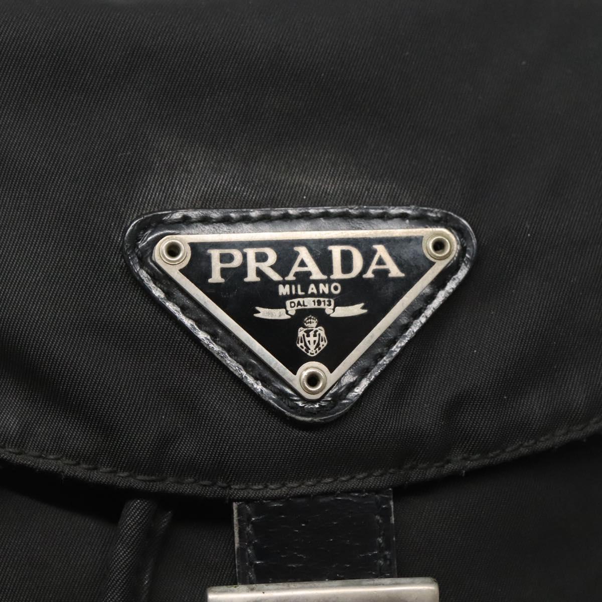 PRADA Backpack Nylon Black Silver Auth bs26345