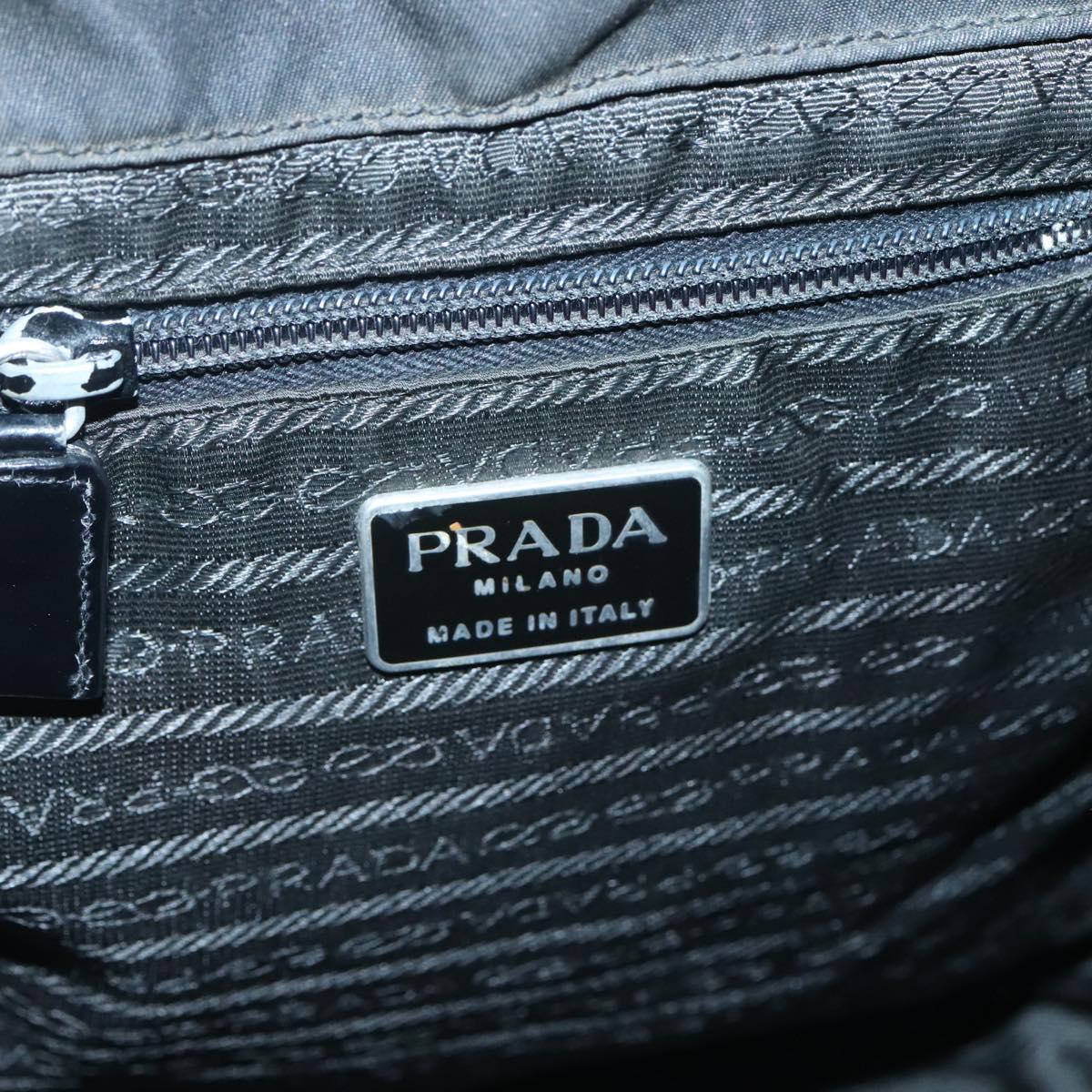 PRADA Backpack Nylon Black Silver Auth bs26345