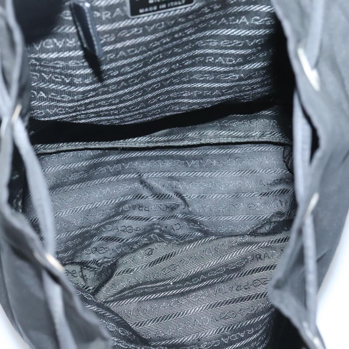 PRADA Backpack Nylon Black Silver Auth bs26345