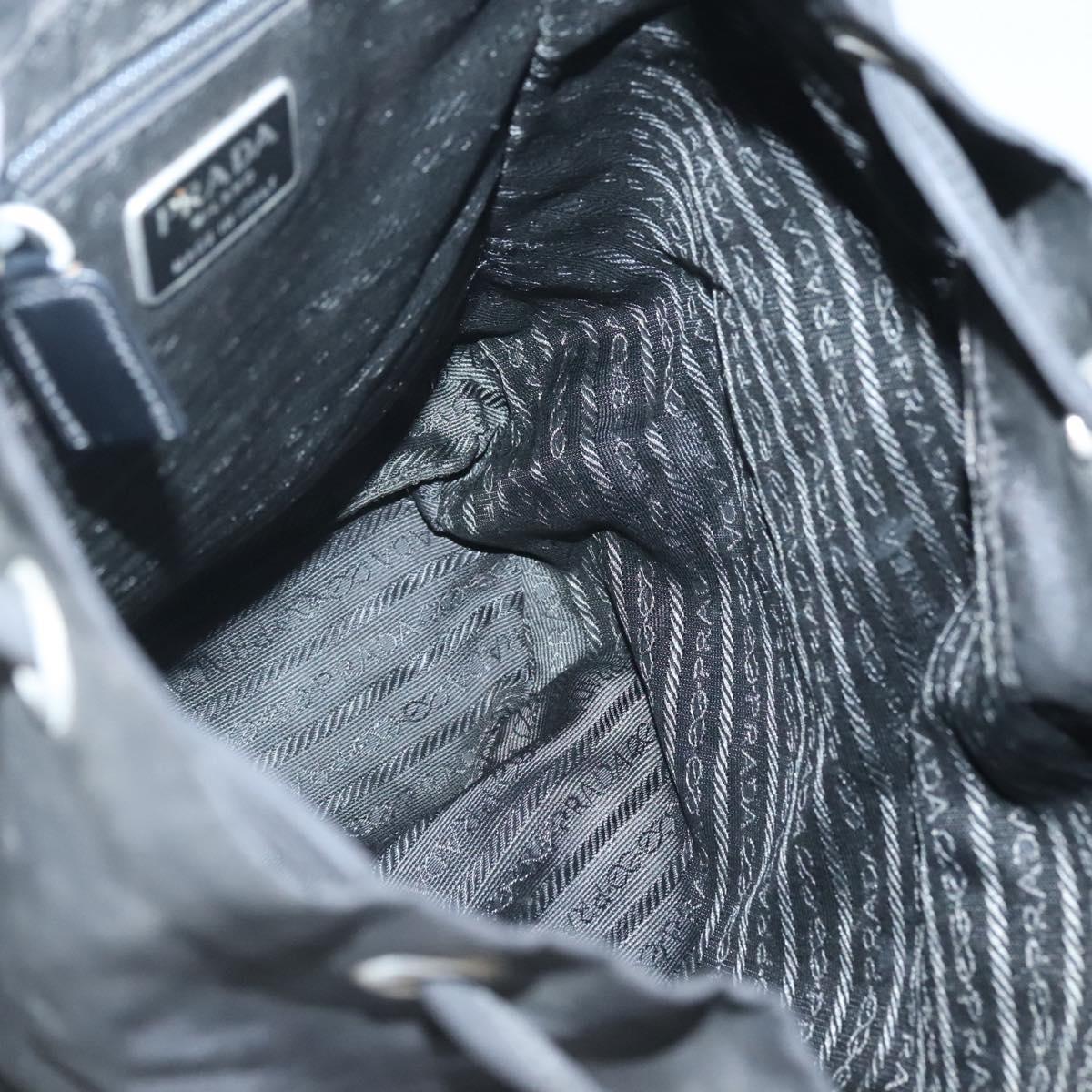 PRADA Backpack Nylon Black Silver Auth bs26345