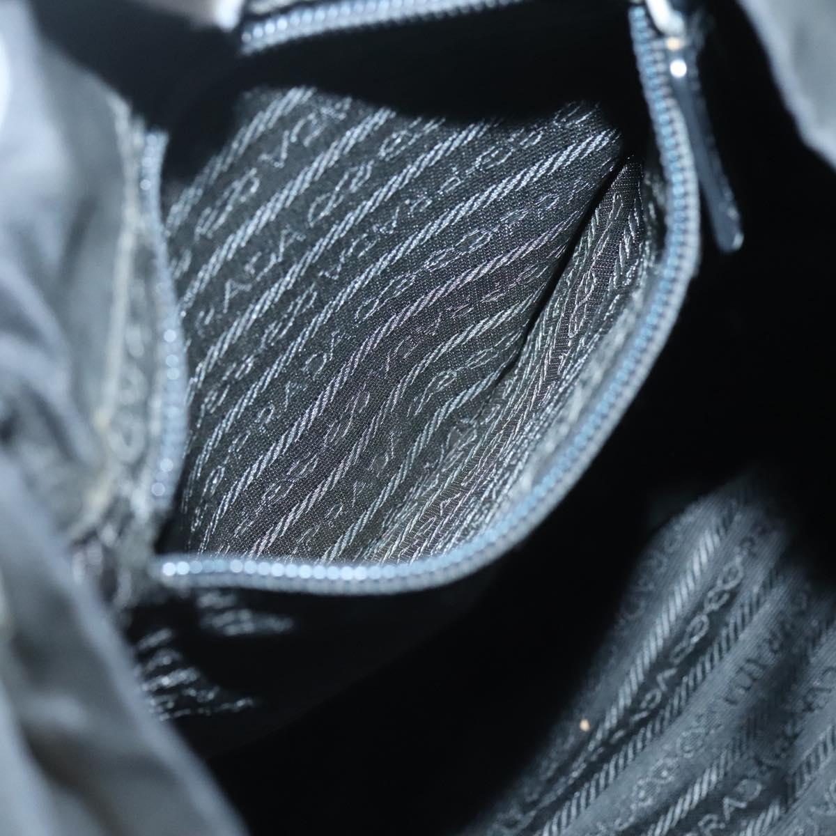 PRADA Backpack Nylon Black Silver Auth bs26345