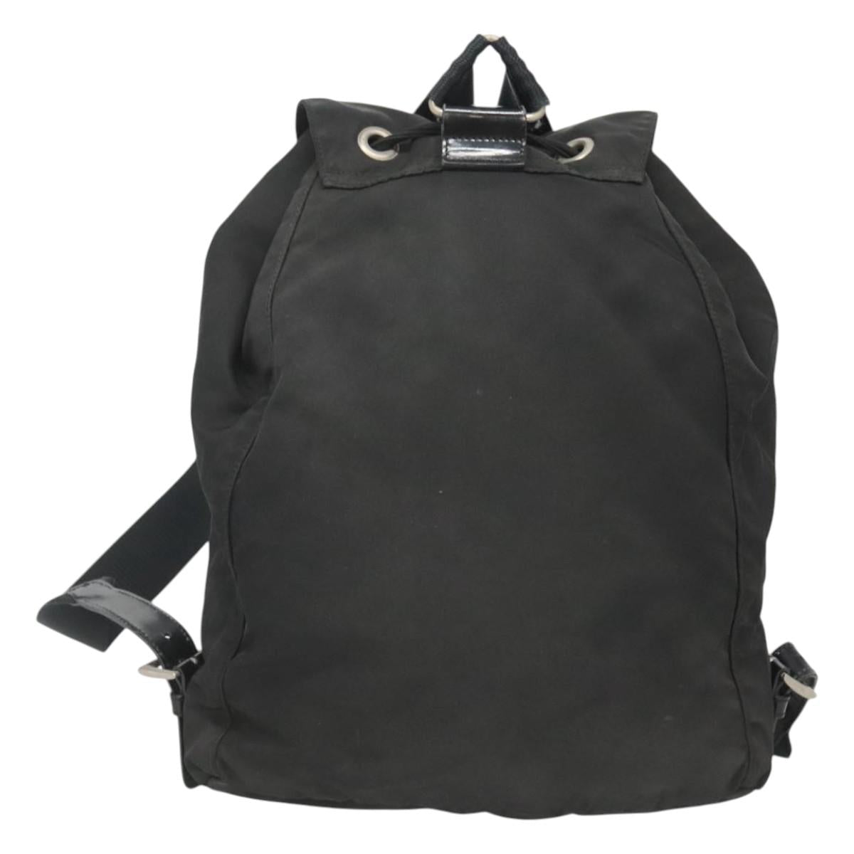 PRADA Backpack Nylon Black Silver Auth bs26345