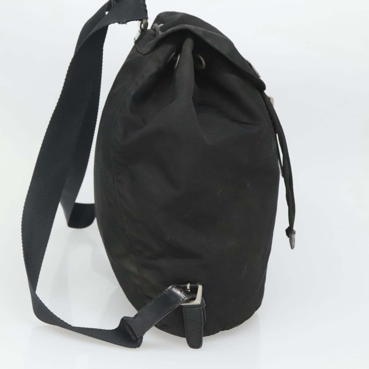 PRADA Backpack Nylon Black Silver Auth bs26345