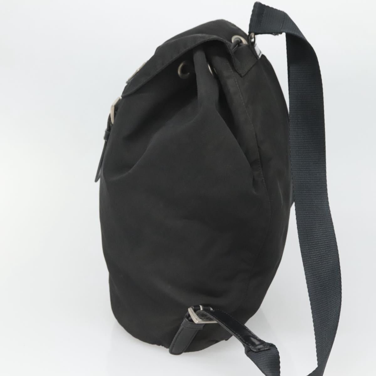 PRADA Backpack Nylon Black Silver Auth bs26345