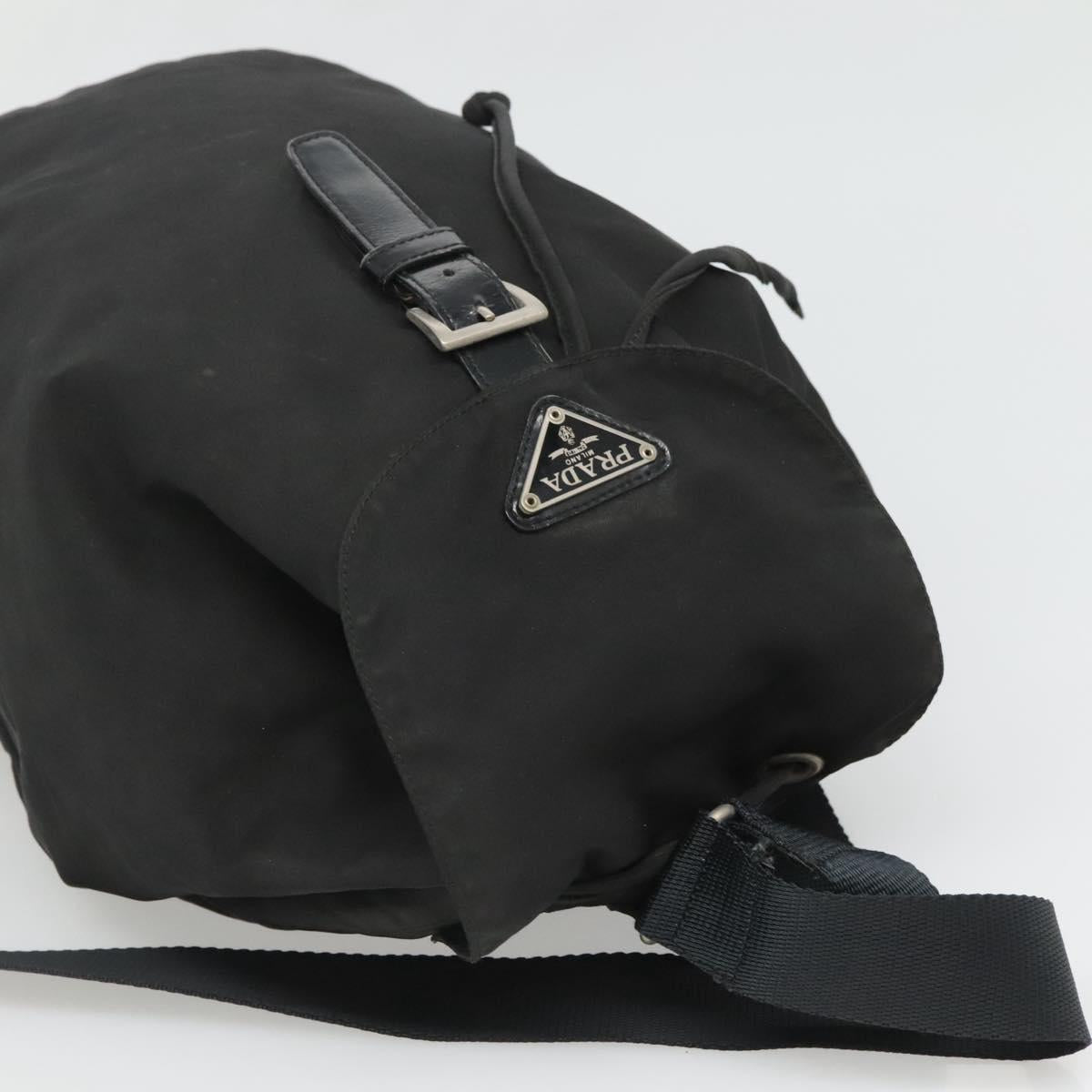 PRADA Backpack Nylon Black Silver Auth bs26345