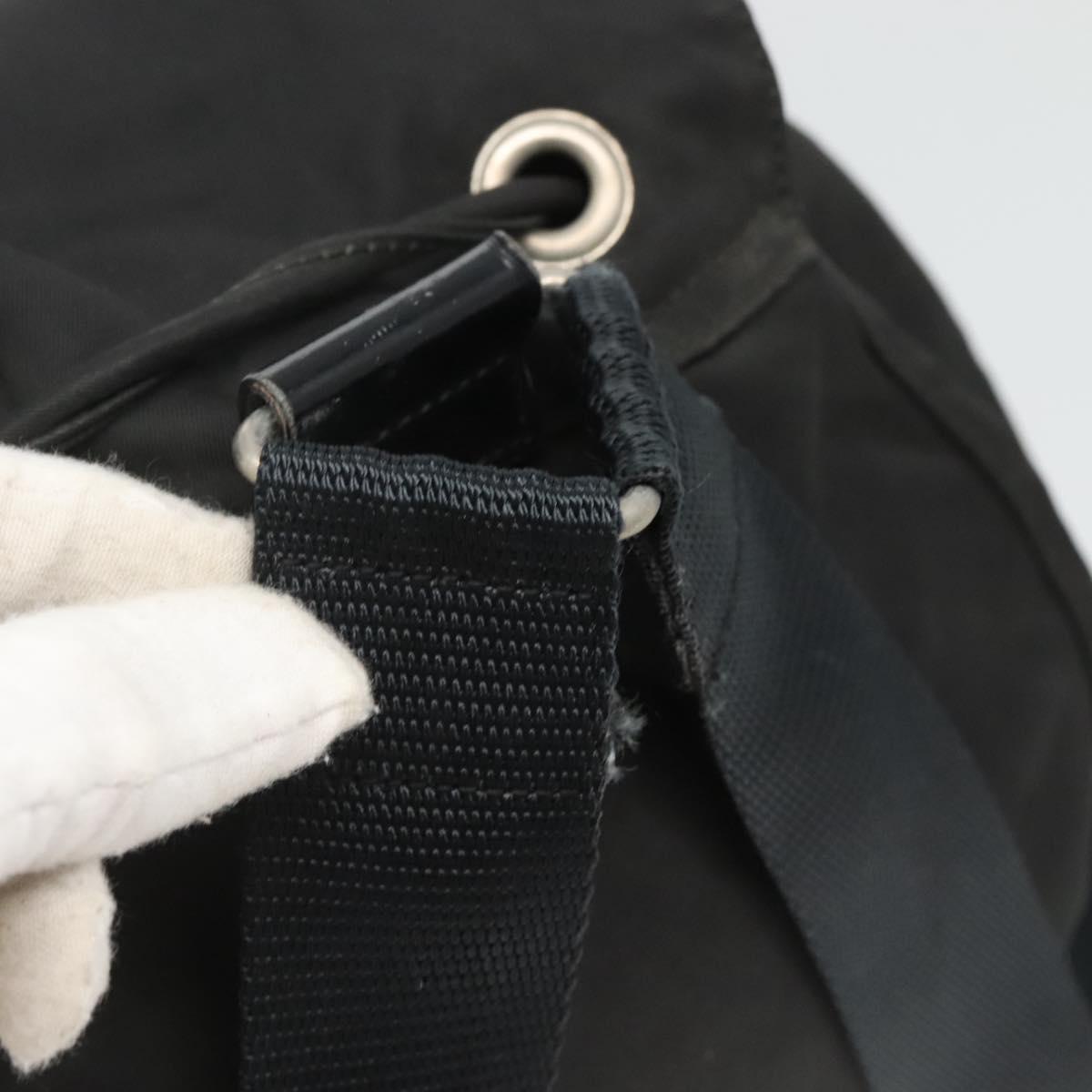 PRADA Backpack Nylon Black Silver Auth bs26345