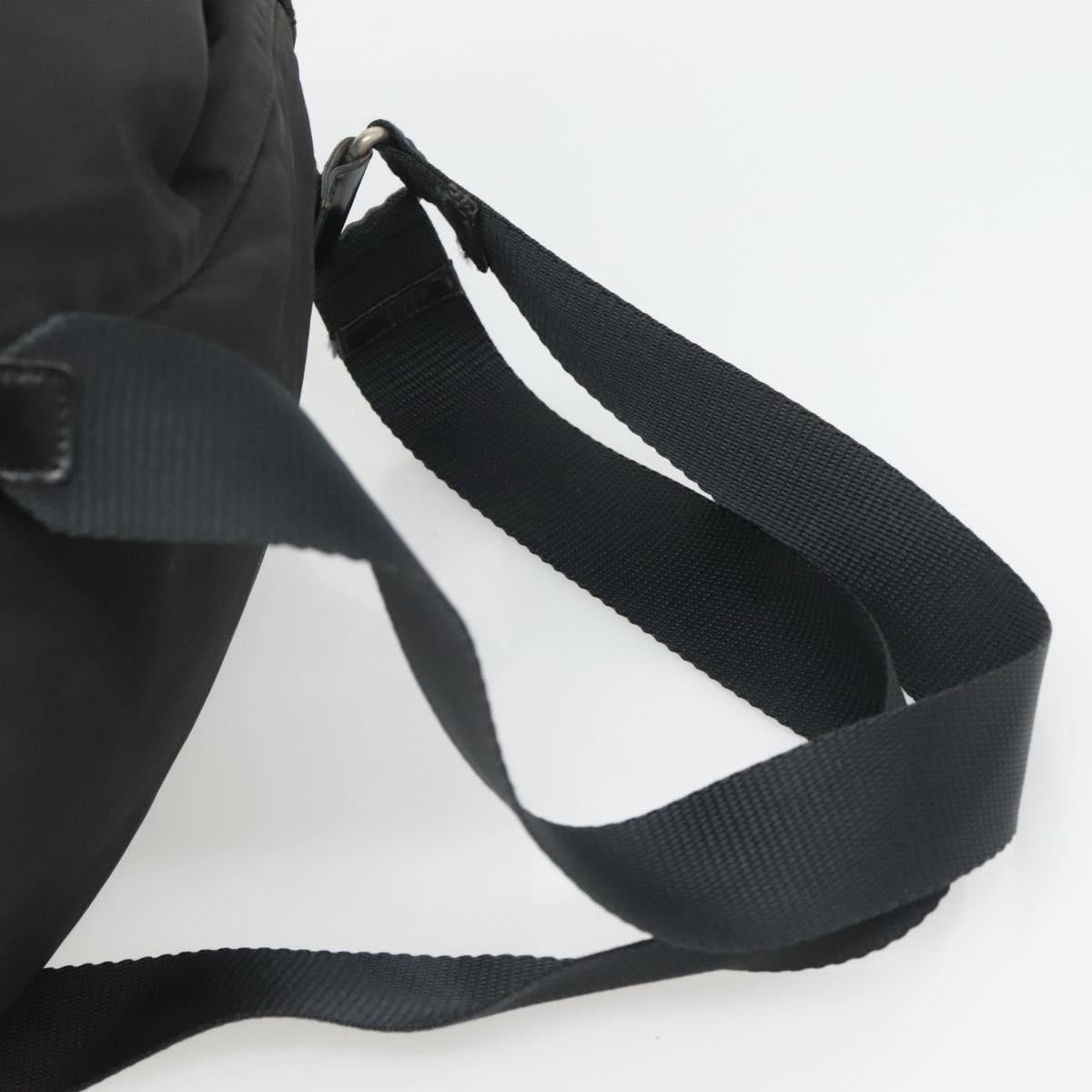 PRADA Backpack Nylon Black Silver Auth bs26345