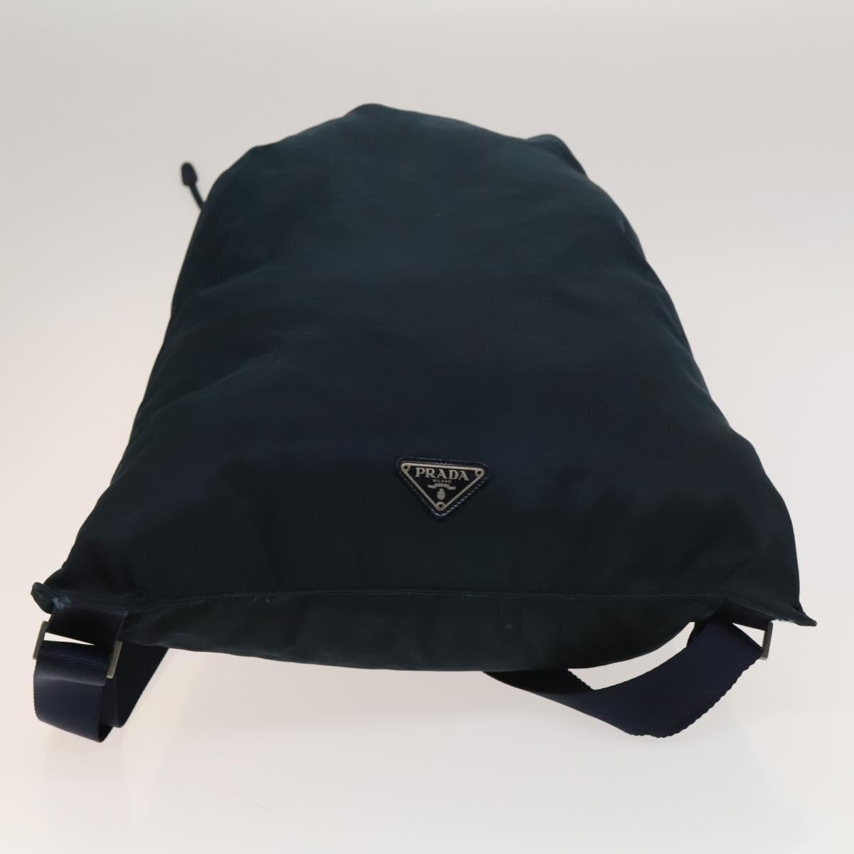 PRADA Backpack Nylon Blue Silver Auth bs26347