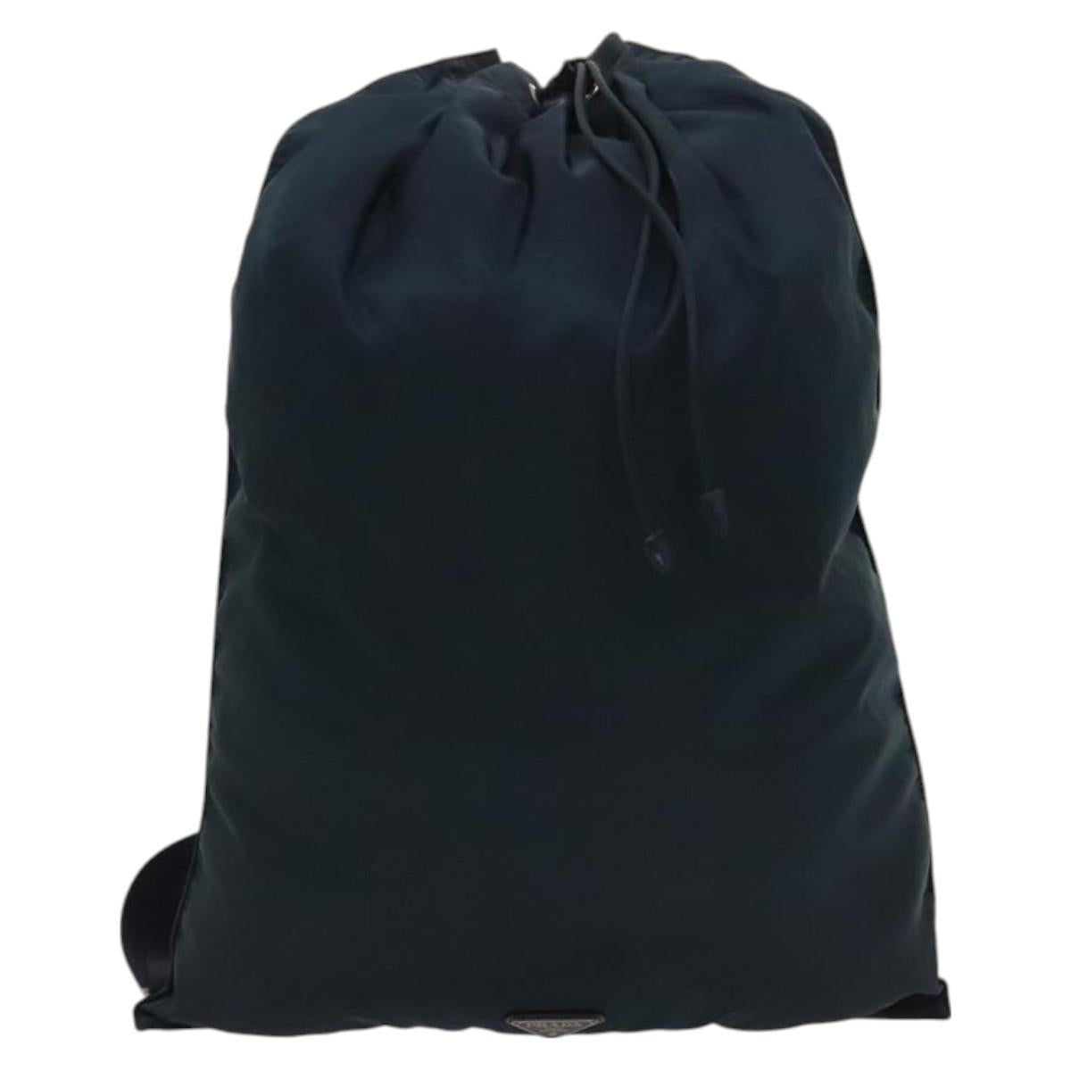 PRADA Backpack Nylon Blue Silver Auth bs26347