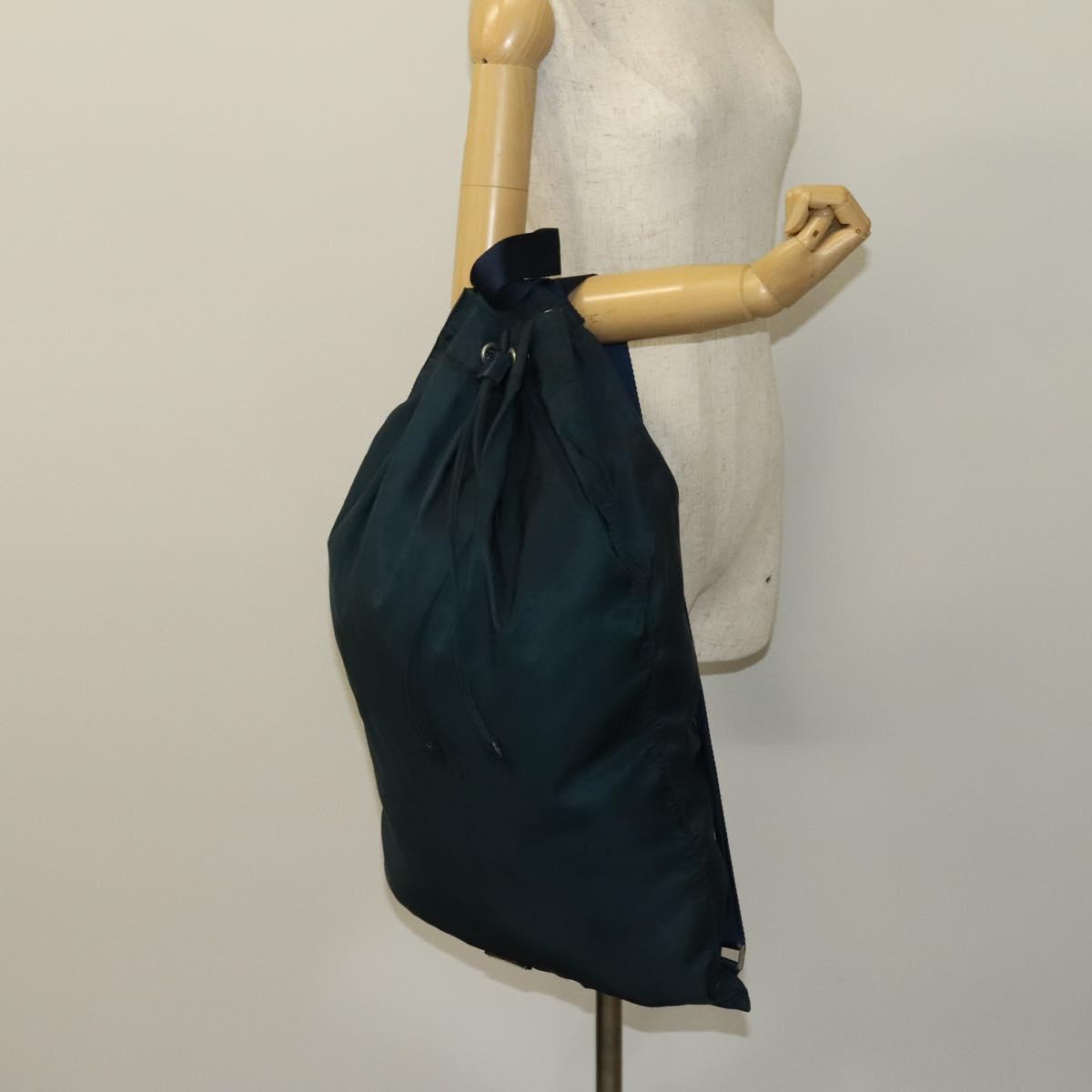 PRADA Backpack Nylon Blue Silver Auth bs26347