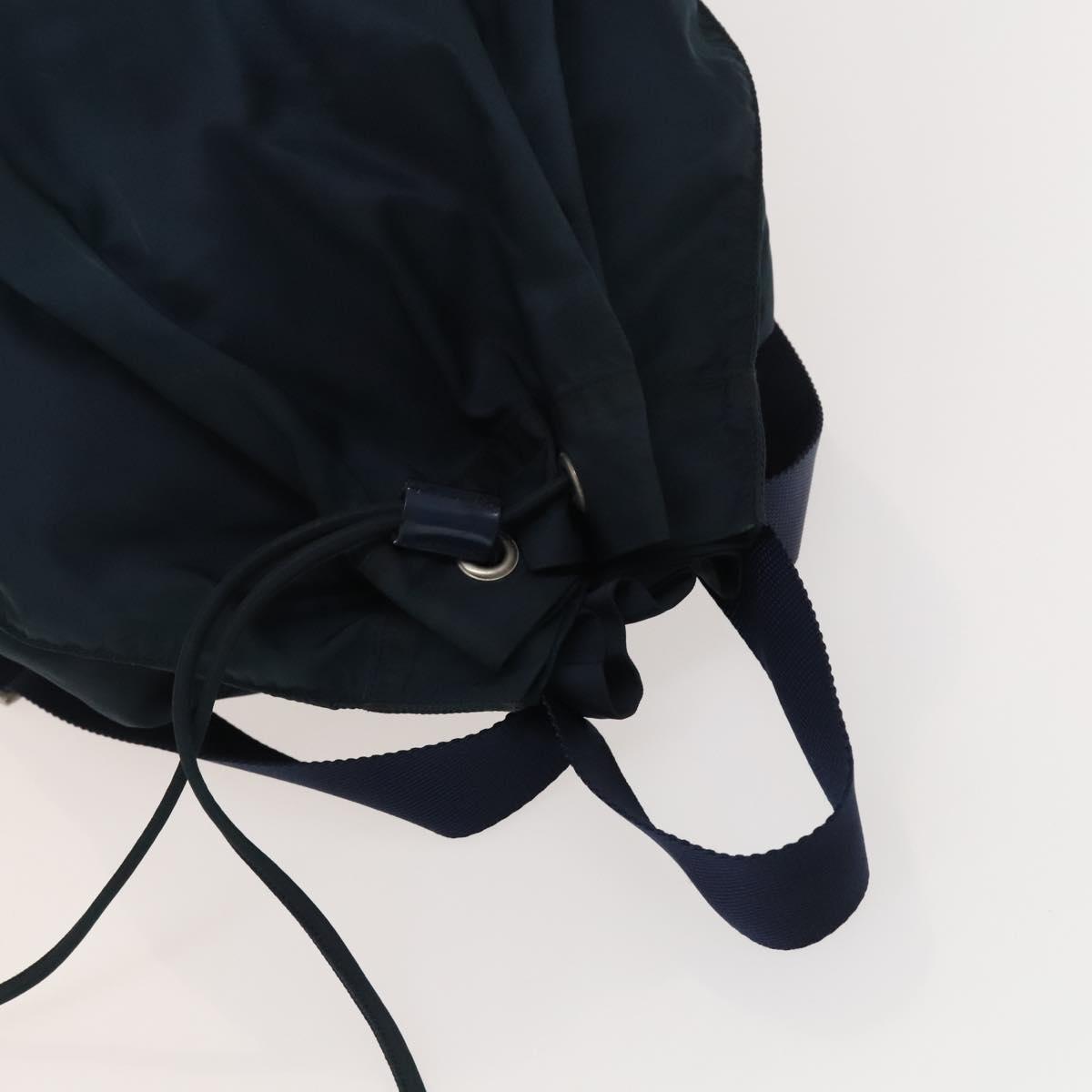 PRADA Backpack Nylon Blue Silver Auth bs26347