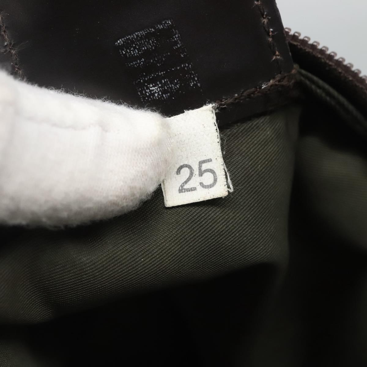 PRADA Shoulder Bag Nylon Khaki Silver Auth bs26349