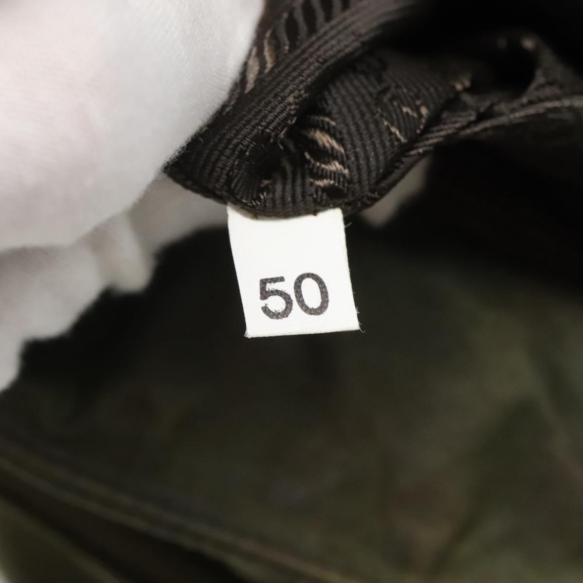 PRADA Shoulder Bag Nylon Khaki Silver Auth bs26358