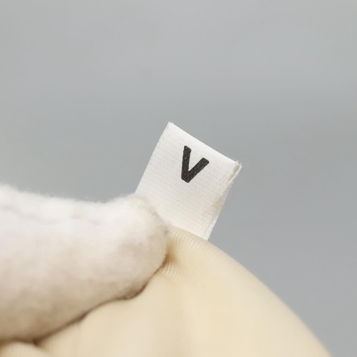 PRADA Hand Bag Nylon Plastic Beige Silver Auth bs26359