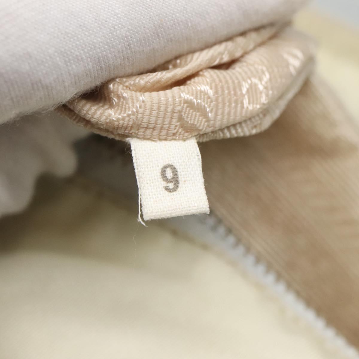 PRADA Shoulder Bag Leather nylon White Silver Auth bs26360