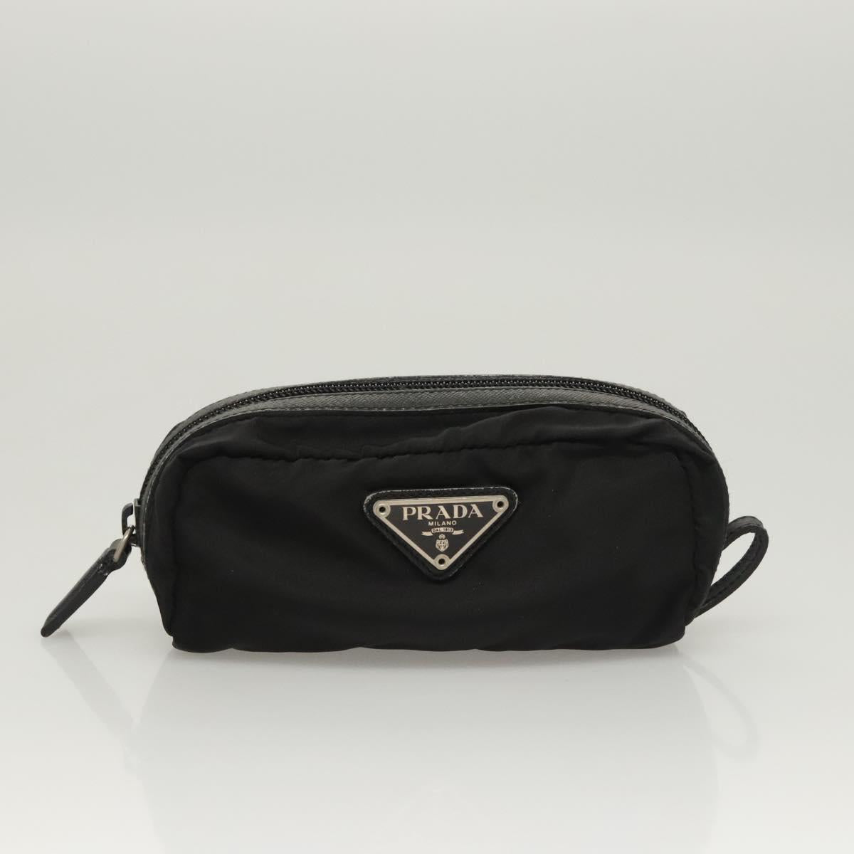 PRADA Pouch Nylon 2Set Black Pink Auth bs26370