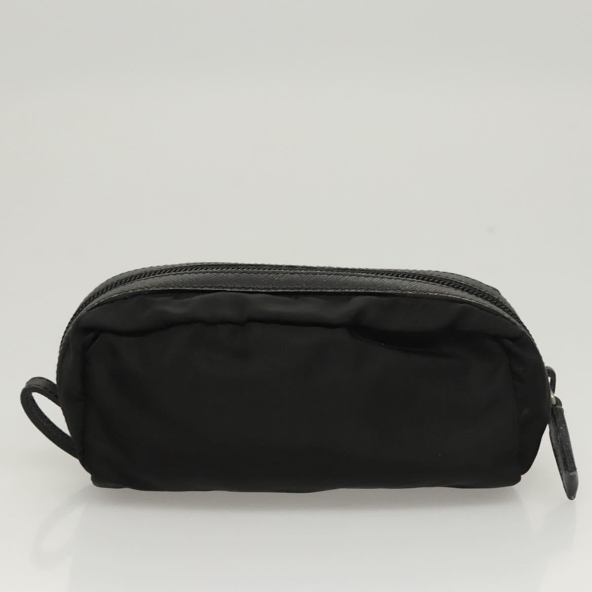 PRADA Pouch Nylon 2Set Black Pink Auth bs26370