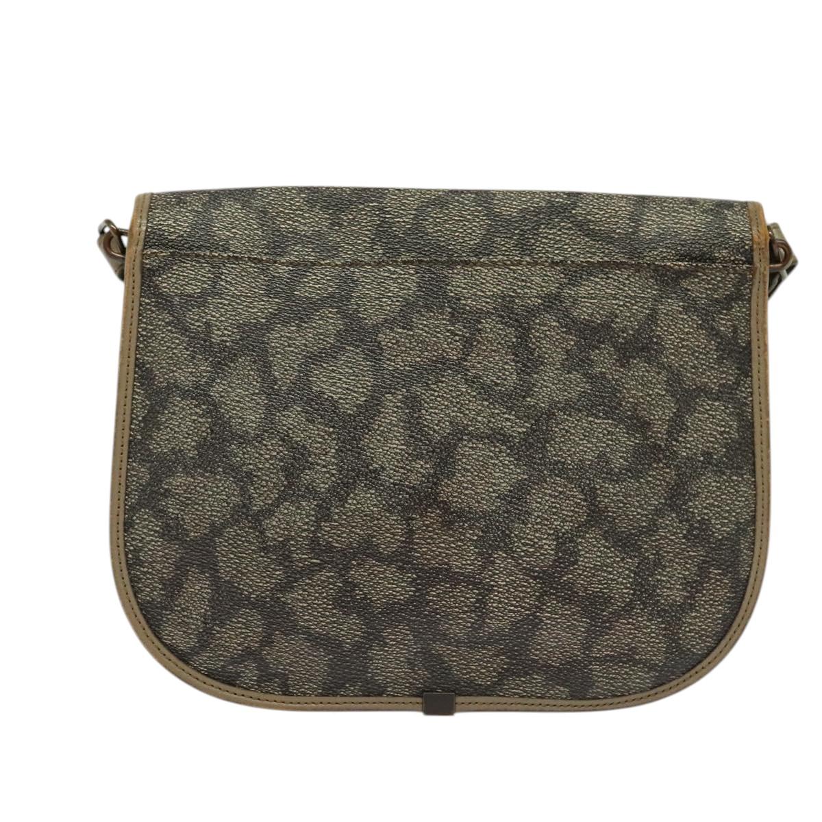 SAINT LAURENT Shoulder Bag PVC Leather Beige Auth bs26374