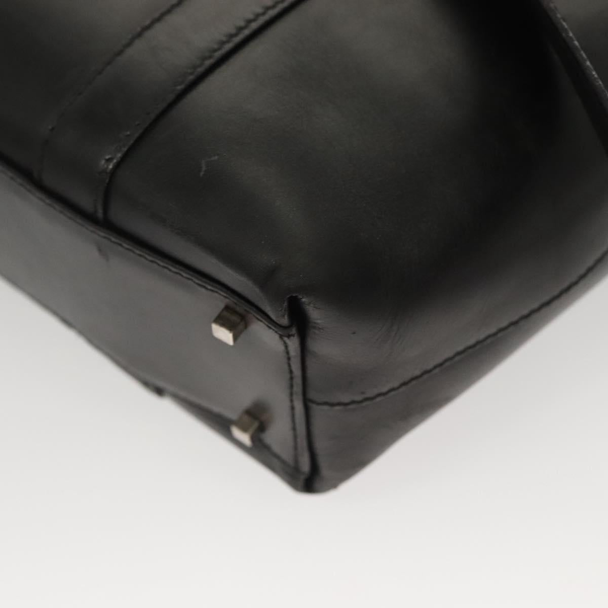 Salvatore Ferragamo Shoulder Bag Leather Black Silver Auth bs26399