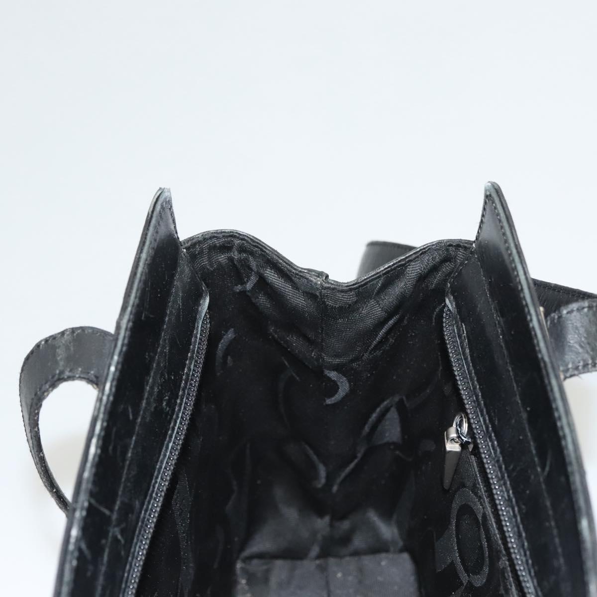 Salvatore Ferragamo Shoulder Bag Leather Black Silver Auth bs26399