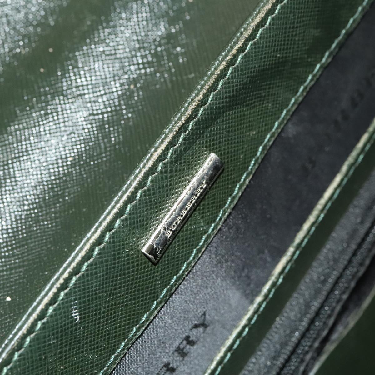 BURBERRY Business Bag Leather Green Auth bs26402