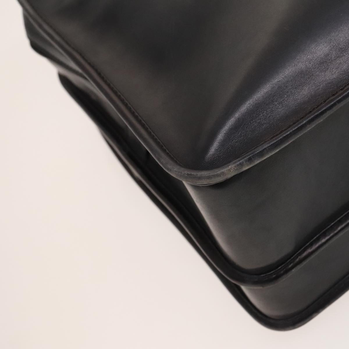 Berluti Business Bag Leather Black Silver Auth bs26412