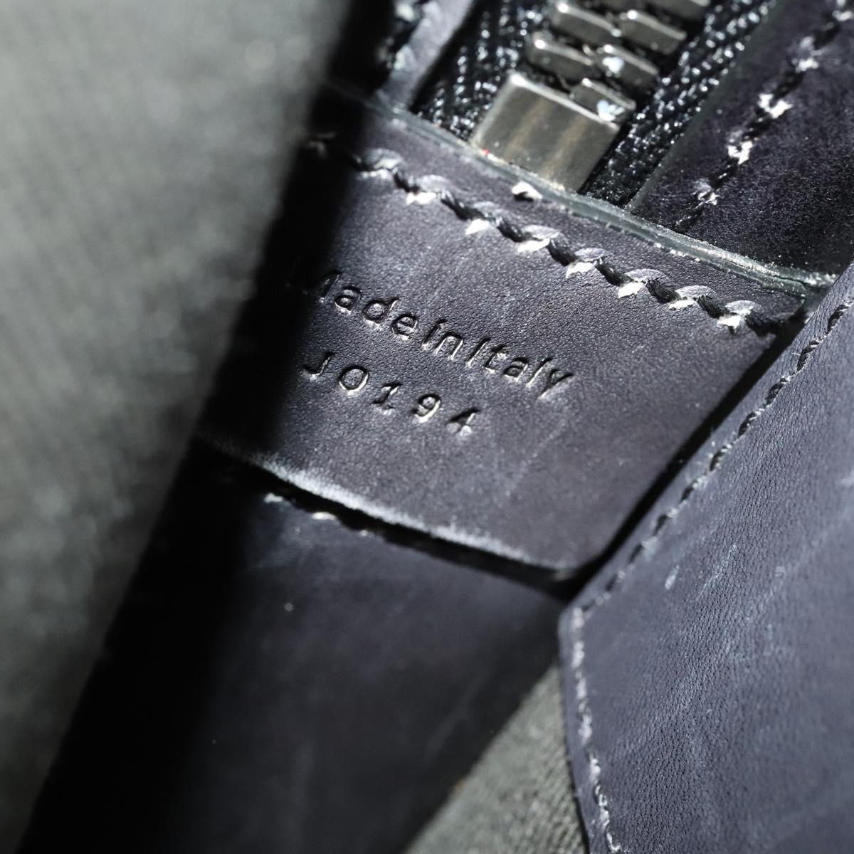 Berluti Business Bag Leather Black Silver Auth bs26412