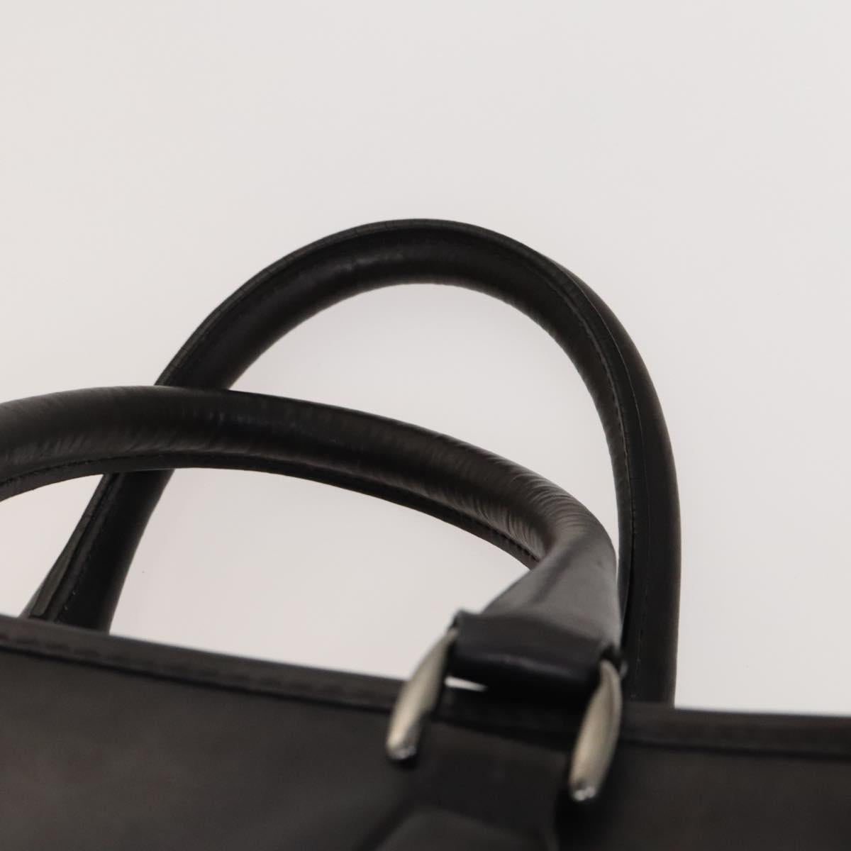 Berluti Business Bag Leather Black Silver Auth bs26412
