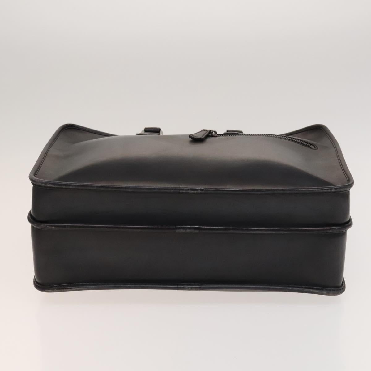 Berluti Business Bag Leather Black Silver Auth bs26412