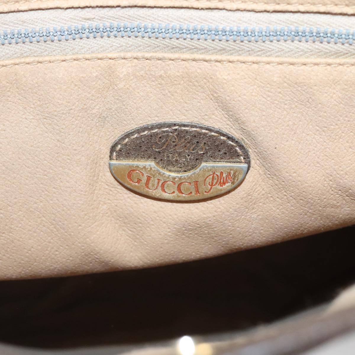 GUCCI GG Plus Supreme Web Sherry Line Tote Bag PVC Beige Red Auth bs26416