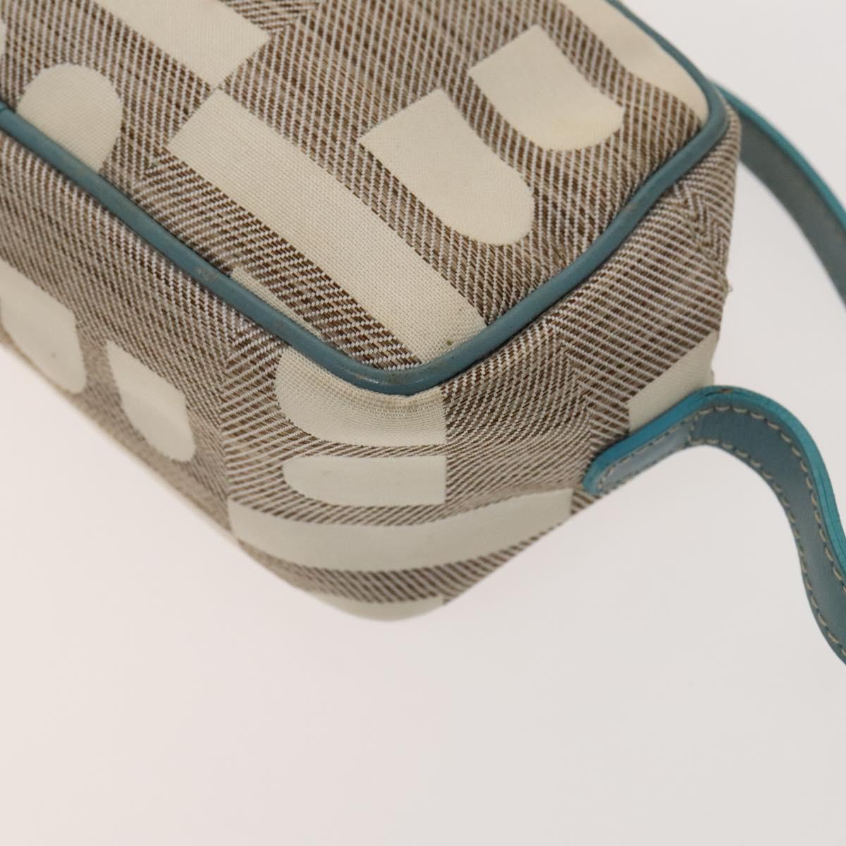 BALLY Hand Bag Canvas 2Set Beige Blue yellow Auth bs26441