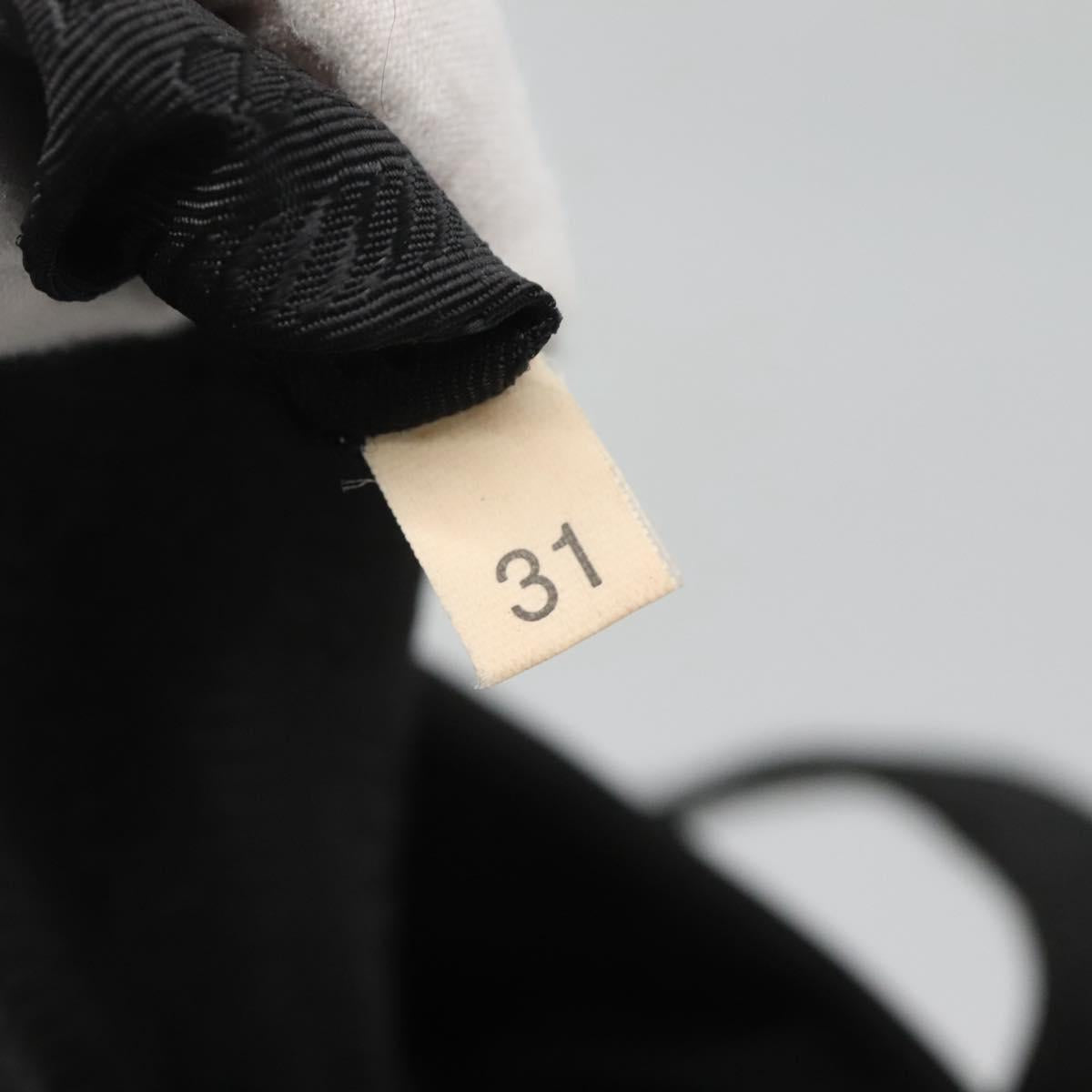 PRADA Tote Bag Nylon Black Silver Auth bs26479