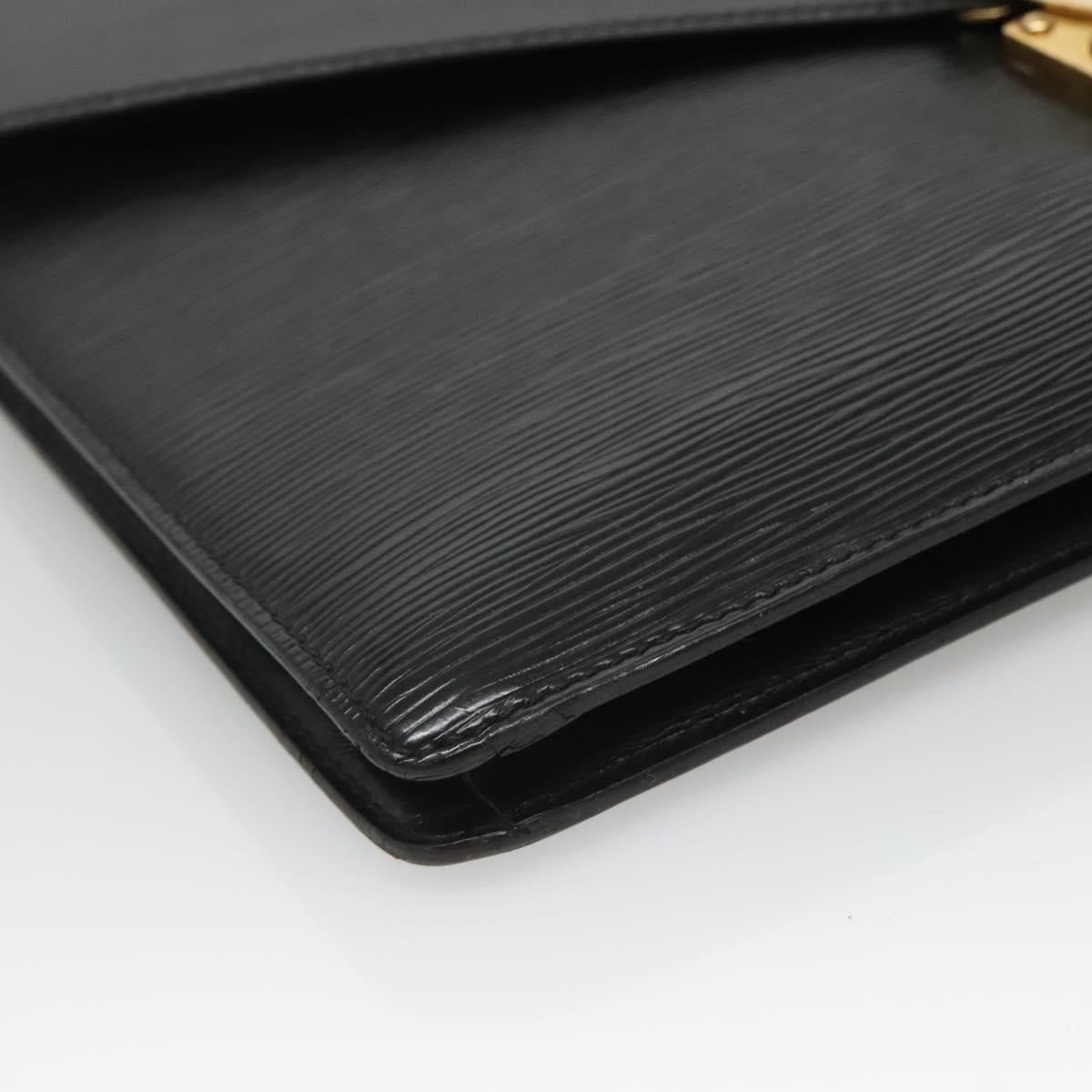 LOUIS VUITTON Epi Porte Documents Bandouliere Black M54462 LV Auth bs26493