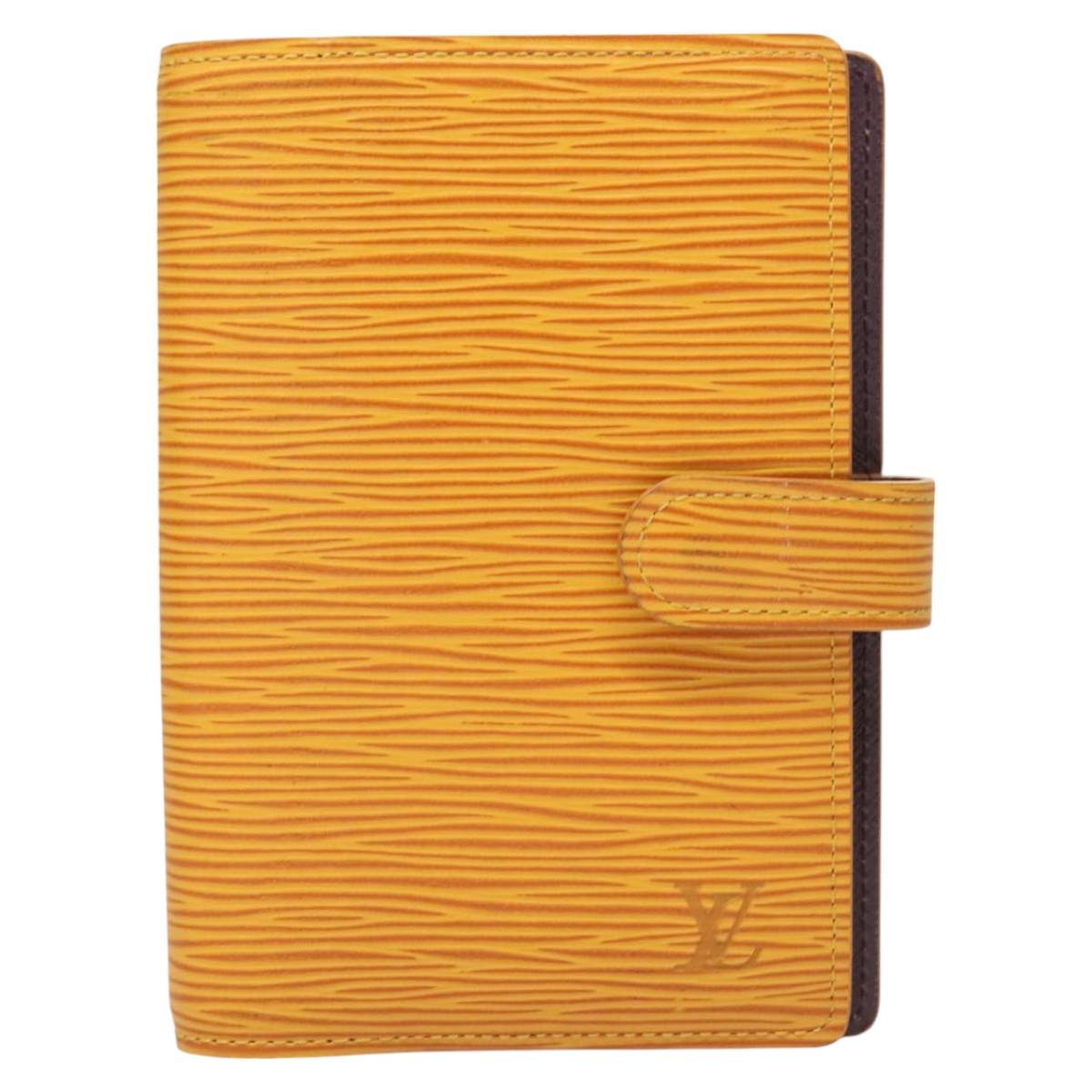 LOUIS VUITTON Epi Agenda PM Day Planner Cover Yellow R20059 LV Auth bs26514