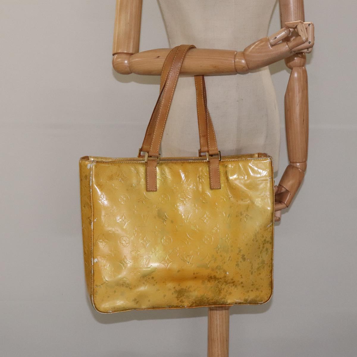 LOUIS VUITTON Monogram Vernis Columbus Tote Bag Gris M91028 LV Auth bs26524