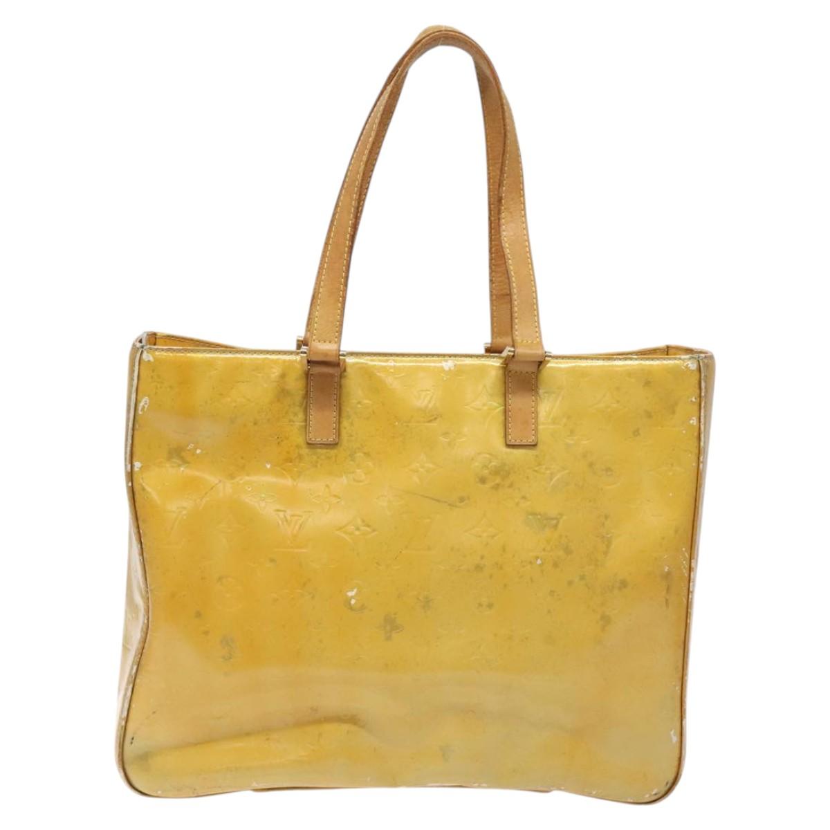 LOUIS VUITTON Monogram Vernis Columbus Tote Bag Gris M91028 LV Auth bs26524