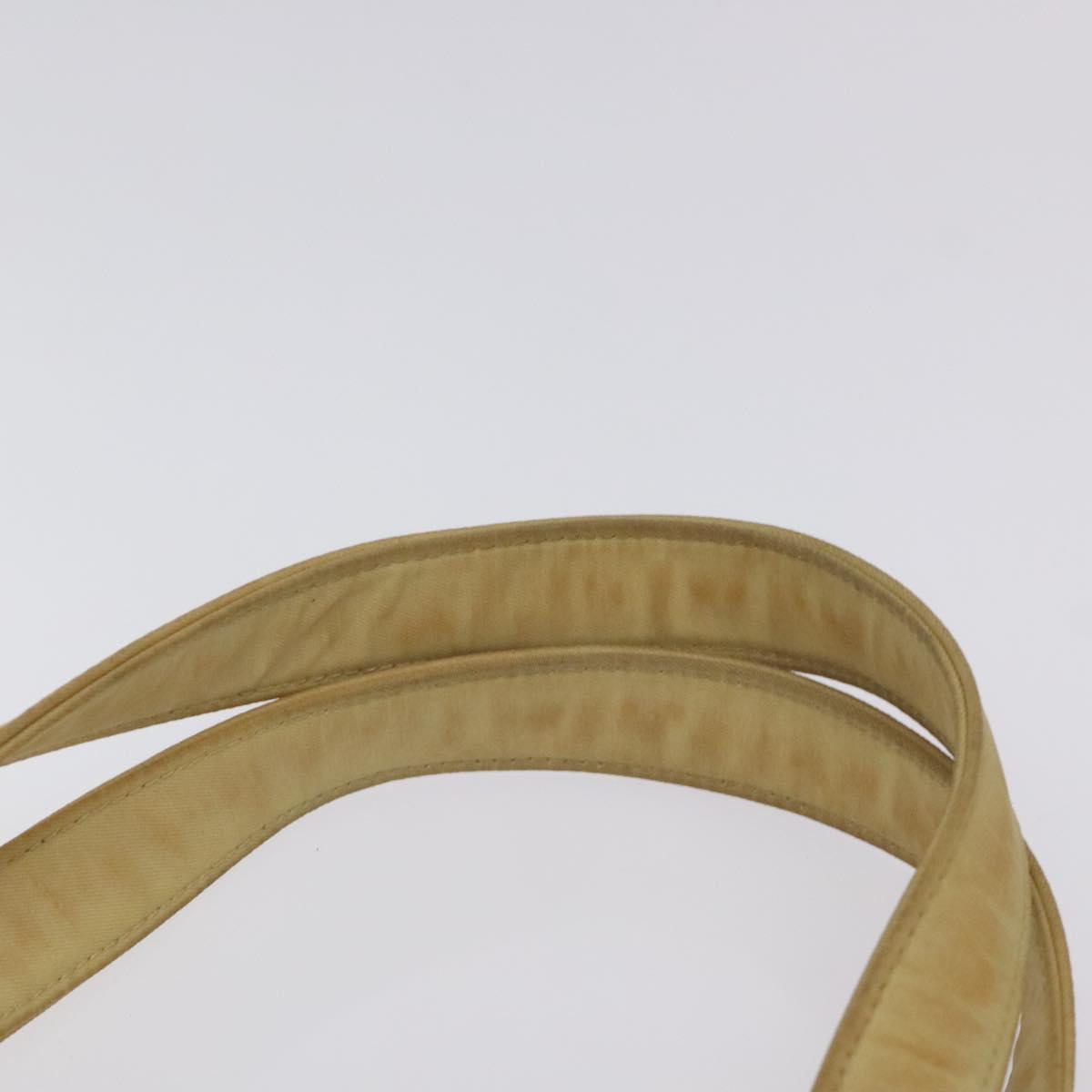 CHANEL Tote Bag Nylon Beige Gold CC Auth bs26566