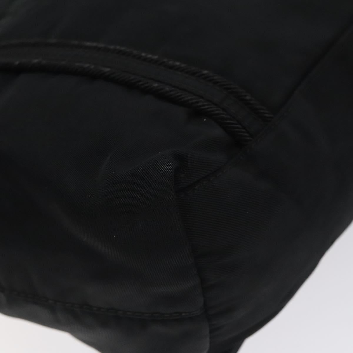 PRADA Mini Tote Bag Nylon Black Silver Auth bs26580