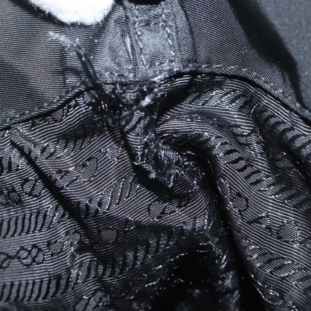 PRADA Mini Tote Bag Nylon Black Silver Auth bs26580