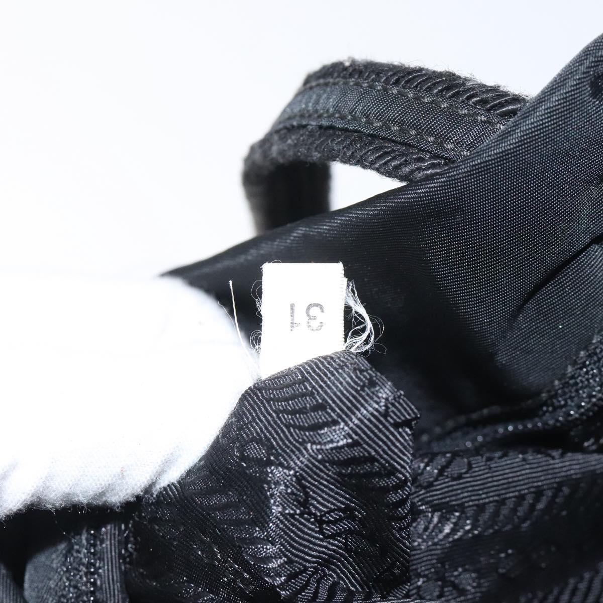 PRADA Mini Tote Bag Nylon Black Silver Auth bs26580