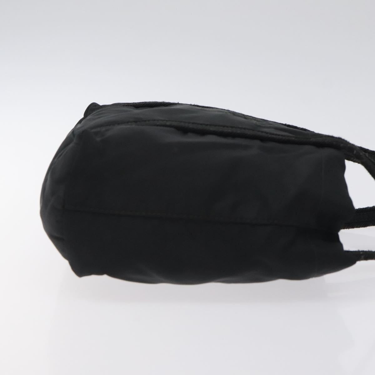 PRADA Mini Tote Bag Nylon Black Silver Auth bs26580