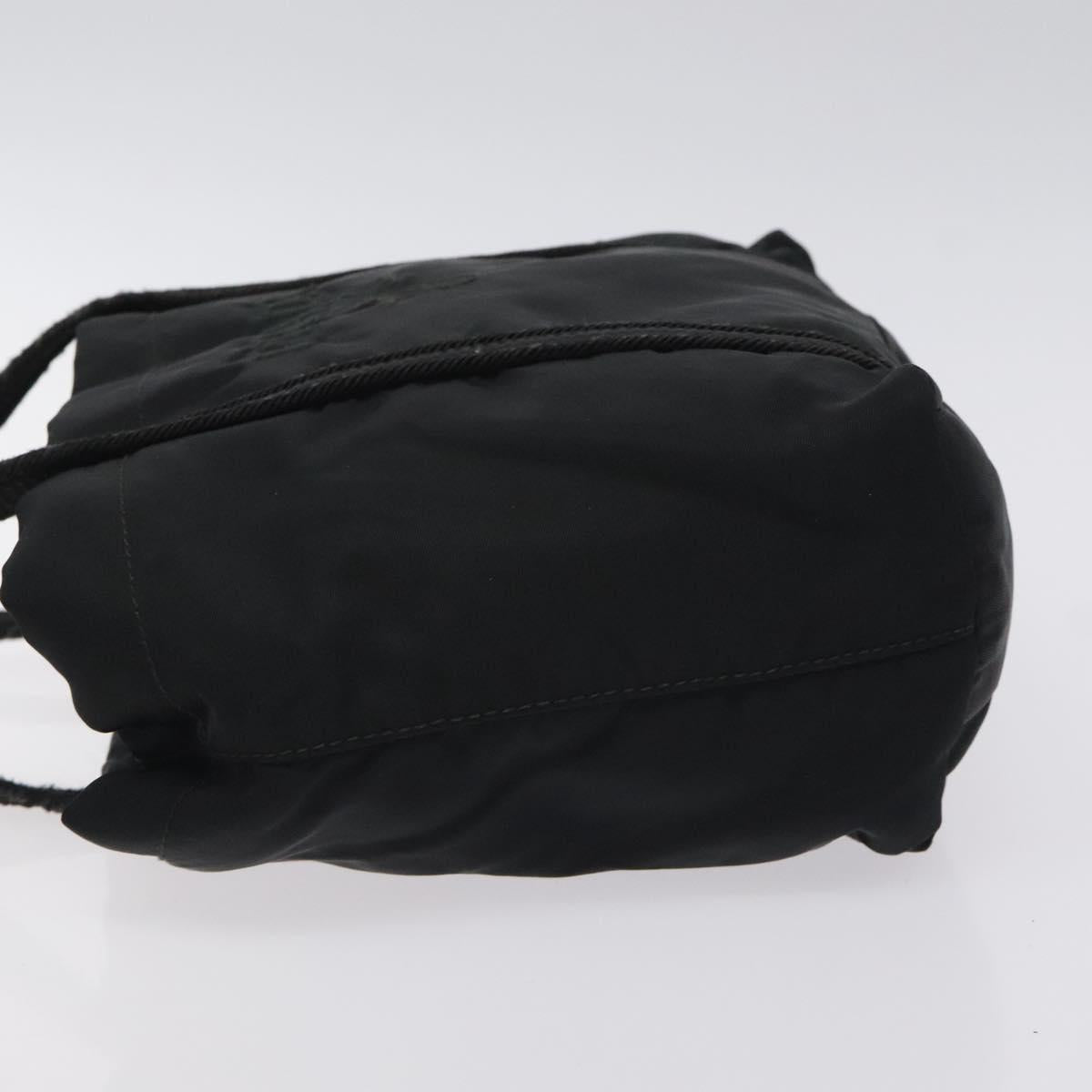 PRADA Mini Tote Bag Nylon Black Silver Auth bs26580